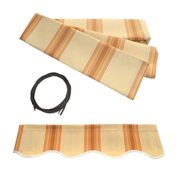 Retractable Awning Fabric Replacement - 2.4 x 2 Meter - Multi-Stripe Yellow - ALEKO