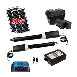 Dual Swing Gate Operator - GG900U/AS900U AC/DC - ETL Listed - Solar Kit 50W - ALEKO