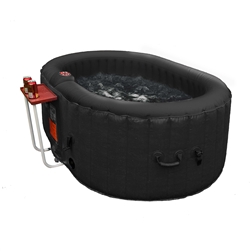 Oval Inflatable Hot Tub Spa With Drink Tray and Cover - 2 Person - 145 Gallon - Black - ALEKO