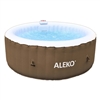 Round Inflatable Hot Tub Spa With and Cover - 4 Person - 210 Gallon - Brown and White - ALEKO