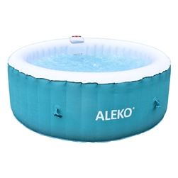 Round Inflatable Hot Tub Spa With Cover - 4 Person - 210 Gallon - Light Blue and White - ALEKO