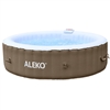 Round Inflatable Hot Tub Spa With Cover - 6 Person - 265 Gallon - Brown and White - ALEKO