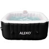 Square Inflatable Hot Tub Spa With Cover - 4 Person - 160 Gallon - Brown and White - ALEKO