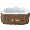 Square Inflatable Hot Tub Spa With Cover - 4 Person - 160 Gallon - Brown