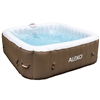 Square Inflatable Hot Tub Spa With Cover - 6 Person - 250 Gallon - Brown and White - ALEKO