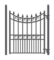 Manhattan Style Steel Pedestrian Gate 5'