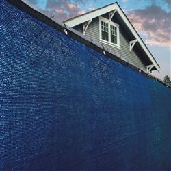 Privacy Mesh Fabric Screen Fence with Grommets - 6 x 50 Feet - Blue