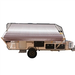 Retractable RV/Patio Awning - 20 x 8 Feet - Brown Striped - ALEKO