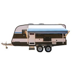 Motorized Retractable RV/Patio Awning - 13 x 8 Feet - Blue Fade - ALEKO