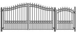 Set of ALEKOÂ® LONDON Style Steel Swing Dual Driveway 12 ft with Pedestrian Gate 4 ft