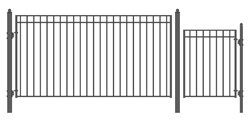 Set of ALEKO&reg; MADRID Style Steel Swing Single Driveway 3.7 m with Pedestrian Gate 1.2 m