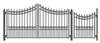 Set of ALEKOÂ® MANHATTAN Style Steel Swing Single Driveway 12 ft with Pedestrian Gate 4 ft