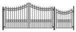 Set of ALEKOÂ® MANHATTAN Style Steel Swing Single Driveway 12 ft with Pedestrian Gate 4 ft