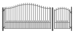 Set of ALEKO&reg; MUNICH Style Steel Swing Single Driveway 3.7 m with Pedestrian Gate 1.2 m