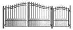 Set of ALEKOÂ® PRAGUE Style Steel Swing Dual Driveway 12 ft with Pedestrian Gate 4 ft