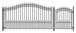 Set of ALEKO&reg; PRAGUE Style Steel Swing Single Driveway 3.7m with Pedestrian Gate 1.2 m