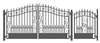 Set of ALEKOÂ® VENICE Style Steel Swing Dual Driveway 12 ft with Pedestrian Gate 4 ft