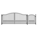 Munich Swing Dual Steel Driveway with Pedestrian Gate