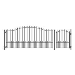 Set of ALEKO&reg; MUNICH Style Steel Swing Single Driveway 4.3 m with Pedestrian Gate 1.2 m