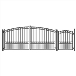 Paris Swing Dual Steel Driveway with Pedestrian Gate