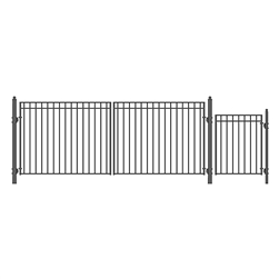 Set of ALEKO&reg; MADRID Style Steel Swing Dual  Driveway 4.9 m with Pedestrian Gate 1.2 m