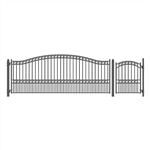 Set of ALEKO&reg; PARIS Style Steel Swing Single Driveway 4.9 m with Pedestrian Gate 1.2 m