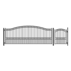 Set of ALEKO&reg; PARIS Style Steel Swing Single Driveway 4.9 m with Pedestrian Gate 1.2 m