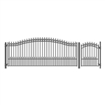 Set of ALEKO&reg; PRAGUE Style Steel Swing Single Driveway 4.9m with Pedestrian Gate 1.2 m