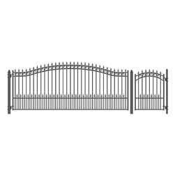 Set of ALEKO&reg; PRAGUE Style Steel Swing Single Driveway 4.9m with Pedestrian Gate 1.2 m