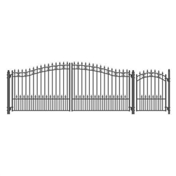 Set of ALEKO&reg; ST. LOUIS Style Steel Swing Dual Driveway 4.9 m with Pedestrian Gate 1.2 m