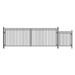 Set of ALEKO&reg; MADRID Style Steel Swing Dual Driveway 5.5 m with Pedestrian Gate 1.2 m