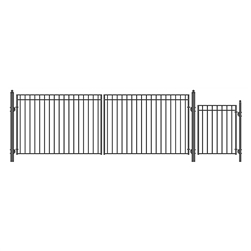 Set of ALEKO&reg; MADRID Style Steel Swing Dual Driveway 5.5 m with Pedestrian Gate 1.2 m