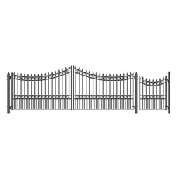 Set of ALEKOÂ® MANHATTAN Style Steel Swing Single Driveway 18 ft with Pedestrian Gate 4 ft