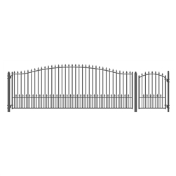 Set of ALEKO&reg; MUNICH Style Steel Swing Single Driveway 5.5 m with Pedestrian Gate 1.2 m