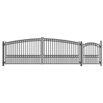 Set of ALEKOÂ® PARIS Style Steel Swing Dual Driveway 18 ft with Pedestrian Gate 4 ft