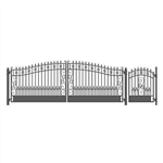 Venice Swing Dual Steel Driveway with Pedestrian Gate