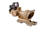 Trijicon ACOG 4x32 Dark Earth Brown Scope, Center Illumination Amber Crosshair Reticle w/ 3.25 MOA RMR Sight