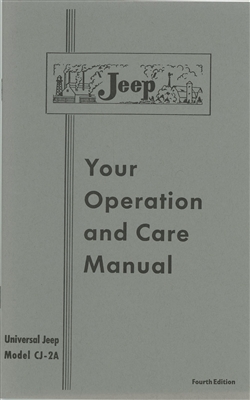 Owner's Manual CJ2A, 68 pages