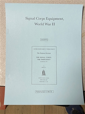 Signal Corps Equipment of WW2