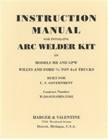 Arc Welder Kit for G503.  Installation manual for MB/GPW.  20 pages.