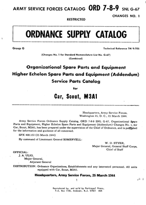 Change 1, 2, 3 & 4 to ORD 789 G67 (25 pages)