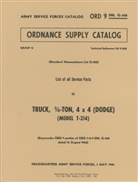 ORD 9 G502 Illustrated Parts Manual Dodge 3/4 Ton 4x4 WC Series +