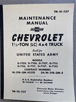 TM 10-1127 Maintenance Manual.  Chevrolet 1 1/2 Ton 4x4 Truck (G506).