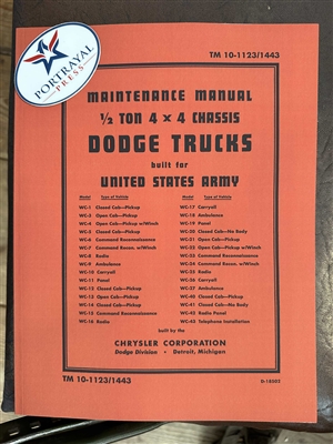 TM 10-1123/1443 Maintenance Manual for Dodge WC1 - WC43
