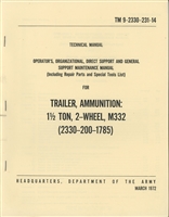 TM 9-2330-231-14 Operator & Maintenance for M322 Ammunition Trailer