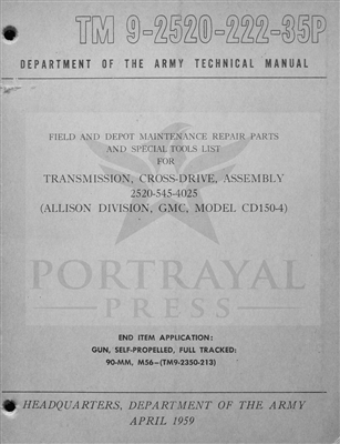 TM 9-2520-222-35P Comprehensive Parts Manual (Transmission, M56 Scorpion, G289)