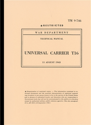 TM 9-746 Operator Manual T16 Universal Carrier