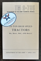 TM 9-785 Operator & Maintenance for M4 Series High Speed Tractor (G150).
