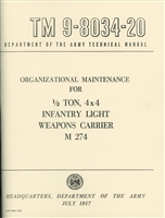 TM 9-8034-20 Organizational Maintenance for 1/2 Ton, 4x4 Infantry Light Weapons Carrier M274