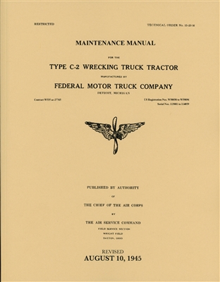 Federal C-2 Wrecker Maintenance Manual